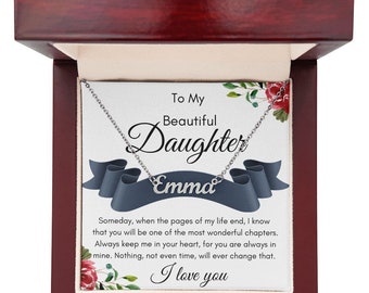 To My Beautiful Daughter Personalized Name Necklace, Daughter Birthday, Daughter, Christmas, Daughter Graduation, Necklace for Daughter