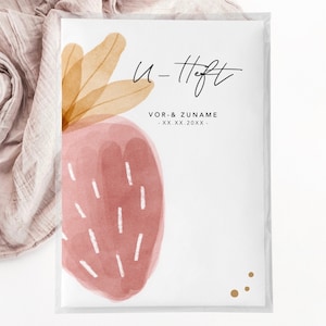 C: U-Heft + Impfpasshülle Set - Erdbeere, personalisiert, Geburt, Geschenk, Schutzhülle