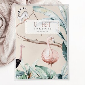 C: U-Heft + Impfpass - Safari 2, baby, girl, boy, geschenk zur geburt, personalisiert, schutzhülle, dschungel