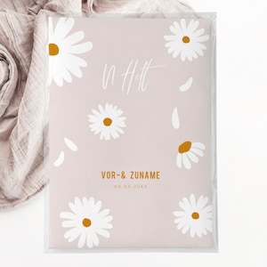 C: U-Heft + Impfpasshülle - Gänseblümchen, baby, girl, geschenk zur geburt, personalisiert, schutzhülle