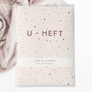C: U-Heft + Impfpasshülle - Streusel Konfetti bunt beige baby geschenk Geburt personalisiert Schutzhülle schwangerschaft