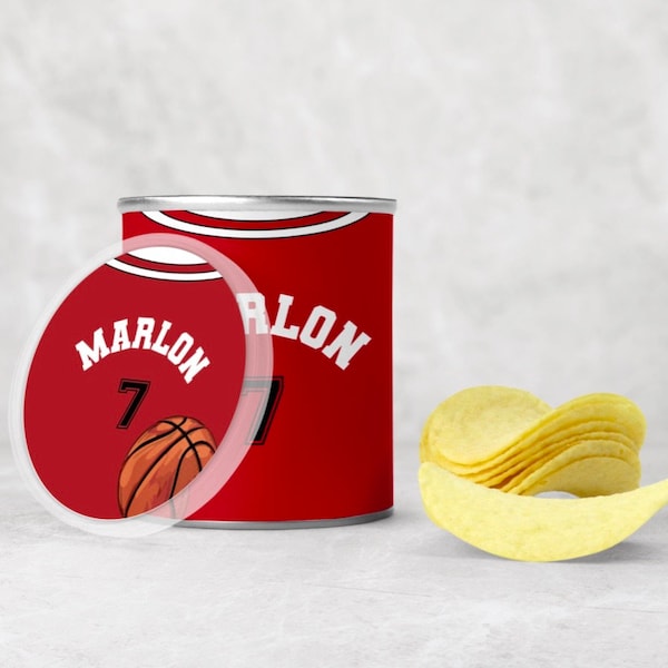 A: Chips Pringles Dosen - Basketball, jordan, jungs, kindergeburtstag feiern, party dekoration, personalisierte verpackungen