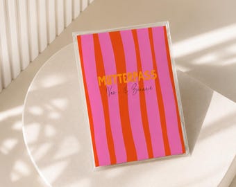 Mutterpasshülle - Pink rot gestreift schwangerschaft personalisiert Geschenk schutzhülle baby