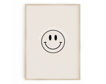 Poster - Smiley beige, wand dekoration, wohnzimmer, küche, bilderrahmen, minimalistisch