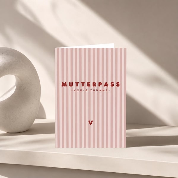 Maternity record book cover - Pink striped burgundy red protective cover personalized with name pregnancy gift baby shower