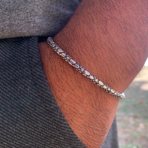Mens Silver Cuff Bracelet,Mens Jewelry,Sterling Silver Bracelet,Gift For Him,Sterling Silver 925 Bracelet,Unique Bracelet For mans,Stylish
