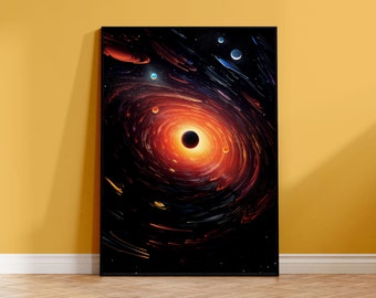 Plakat z czarną dziurą – Astronomia – Wydruk matowy A2, A3, A4
