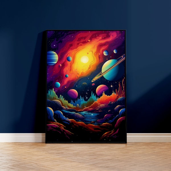 Poster Galaxie Mystique | Tableau Nébuleuse Lumineuse | Affiche Vision Sidérale