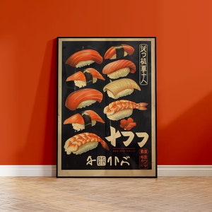 Impresión de arte de pared de sushi | Arte amante del sushi | Cartel de sushi | Impresión de comida japonesa ? Póster de comida japonesa