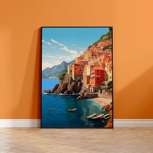 Cartel de ciudad costera, Cartel de ciudad costera italiana, Cartel de pueblo italiano