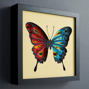 3D Butterfly Svg, Shadow Box, 3D Paper Cut Light Box Template, SVG Digital Download Files, Shadow Box SVG Digital Download Files, For Cricut