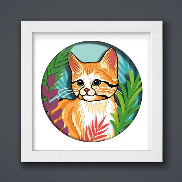 3D Cat Shadow Box, 3D Paper Cut Shadow Box Template, SVG Digital Download, Shadow Box SVG Digital Download Files, For Cricut 3D Cat Shadow Box, 3D Paper Cut Shadow Box Template, SVG Digital Download, Shadow Box SVG Digital Download Files, For Cricut