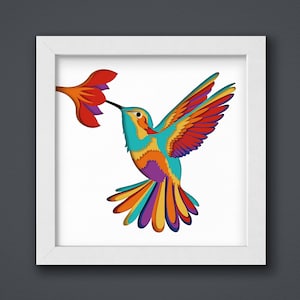 Colibri 3D - Svg Shadow box - Svg de papier cartonné en couches - pour cricut - pour silhouette fichiers SVG à téléchargement numérique, pour Cricut, Lightbox