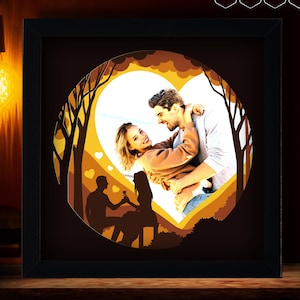 Valentines Day Photo Lightbox 2 , 3D Paper Cut Shadow Box, SVG Digital Download Files, Shadow Box SVG Digital Download Files, Paper Lightbox