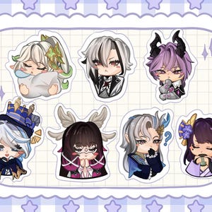 Genshin Chibi Aufkleber von Arlecchino Durin Columbina Neuvillette Nahida Raiden Furina