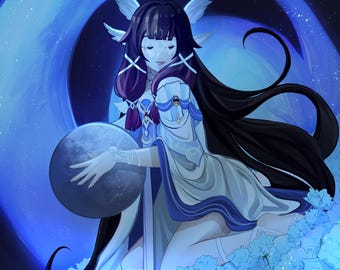 Columbina print, genshin poster, holographic star print