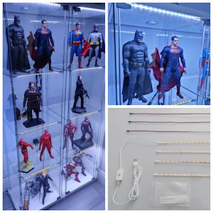 LED Beleuchtung für IKEA Detolf und Blaliden Vitrinen - Cool White (usb betrieben - dimmbar)