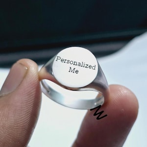 Personalized Signet Ring • Custom Engraved Ring • Sterling Silver Ring • Custom Initials, Date, Monogram Gift • Men Women Unisex Jewelry