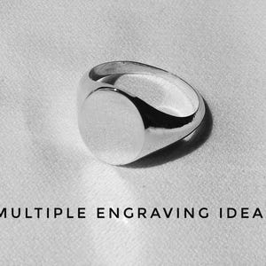 Oval signet ring 925 Sterling silver ring for Men and women Rings Engraved Ring stamp name ring Custom ring Pinky Ring Personalization Gifts