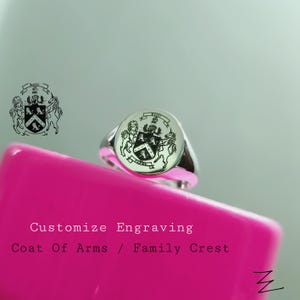 Family crest Ring, Coat Of Arms Ring For personalized jewelry, Personalized Gold Signet Ring Custom Engraved 925 Sterling Silver Signet Ring