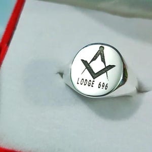 Masonic Ring, Freemason ring , Masonic Ring With Lodge Number, Master Mason Rings, Mens Masonic Rings, Masonic Jewelry, Silver Masonic  Ring