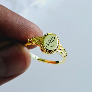 Personalized Initial Ring • Gold Custom Ring • Sterling Silver Letter Ring • Signet Initial Ring • Dainty Initial Jewelry•Personalized Gifts