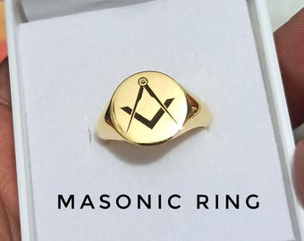 Masonic Ring, Freemason ring , Masonic Ring With Lodge Number, Master Mason Rings, Mens Masonic Rings, Masonic Jewelry, Silver Masonic  Ring