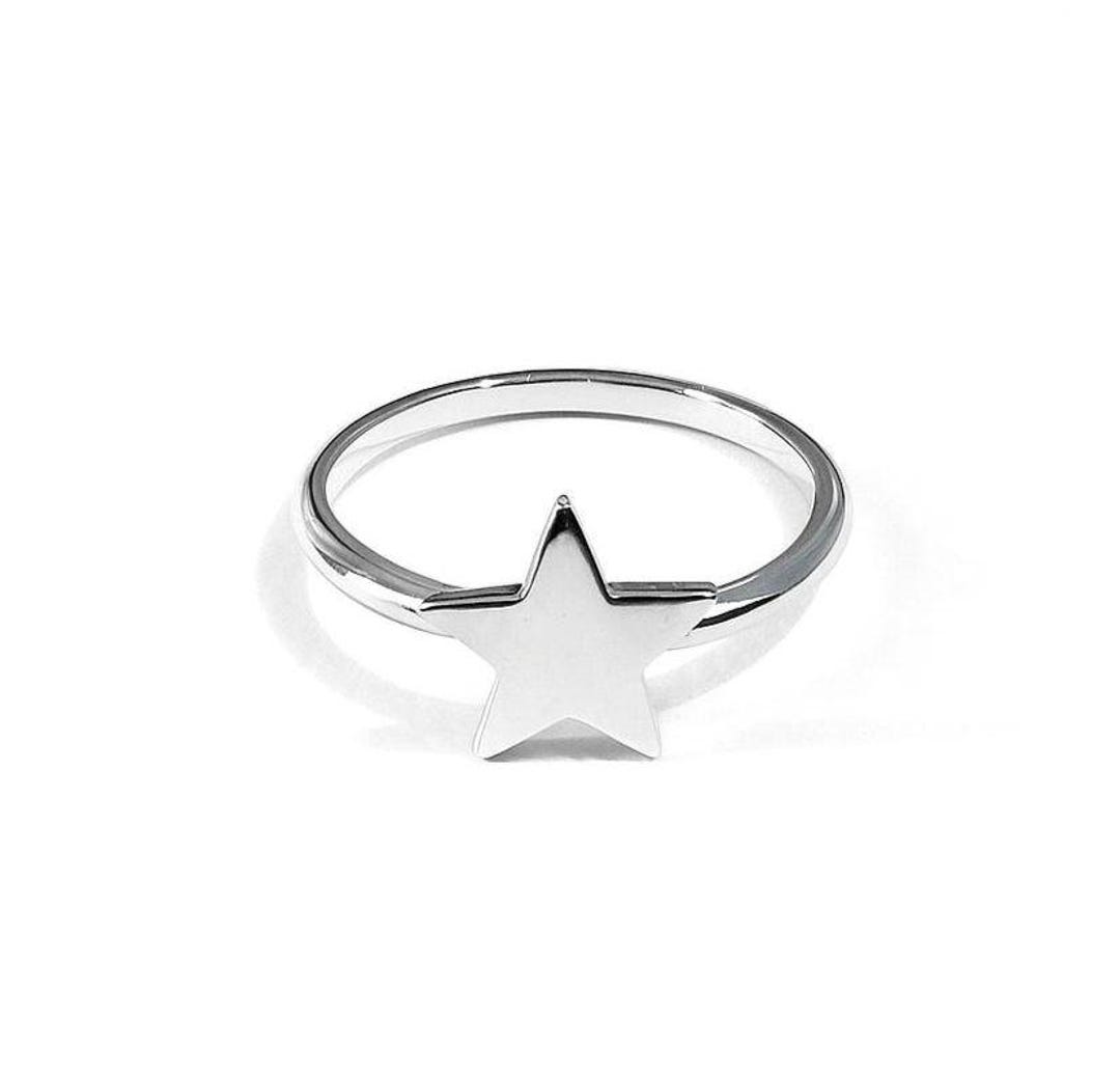 Sterling Silver Star Ring: Boho Minimalist Band, Celestial Jewelry