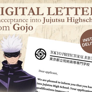 Digital Letter from Gojo | Printable Comfort Character Letter