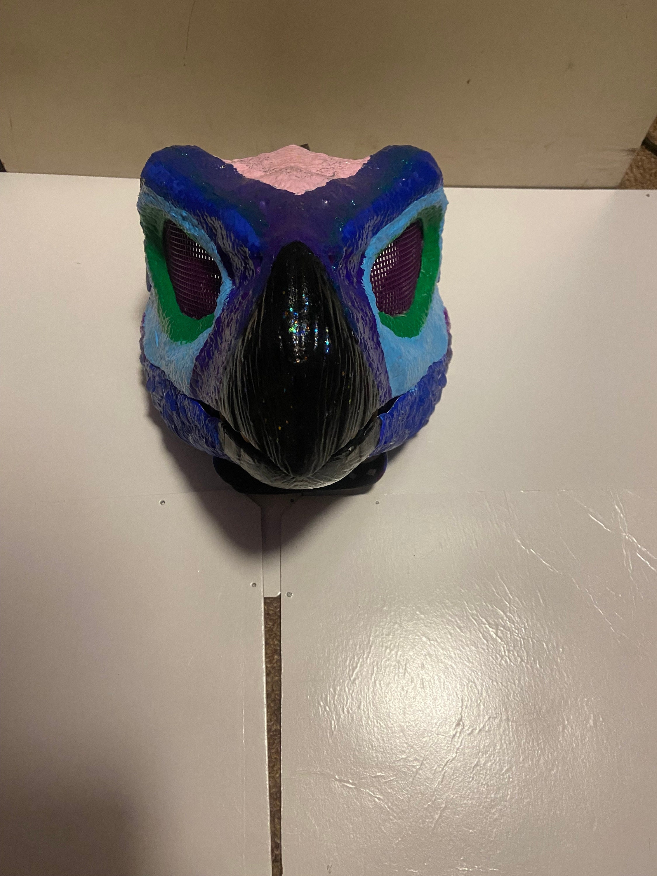 Black & Purple (Semi-Custom) Dino Mask Furry (Read Description)