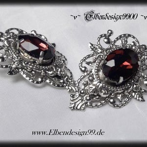 Hair clips Elbendesign99 hair clips amethyst-colored rhinestones Victorian hair jewelry Steampunk Gothic Renaissance Avantgarde