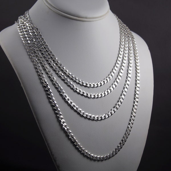 thumbnail interactive-video image 1 of H&J Jewelry Men's 8mm Stainless Steel Cuban Curb Link Chain – Diamond Cut, Silver, Lobster Claw Closure 1 of 4