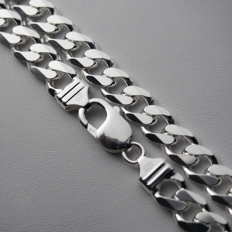 Real 925 Sterling Silver Filled Men's Cuban Link Necklace – 8mm X 65cm 119.9g
