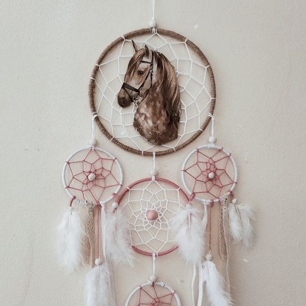 Attrape-rêves décor cheval dreamcatcher cheval marron personnalisé