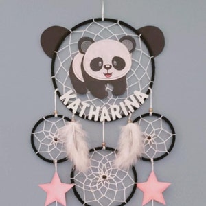 Personalized Panda Dreamcatcher Panda Gift Panda Room Decoration