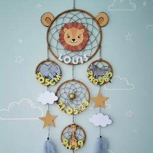 Attrape-rêves thème animaux de la jungle