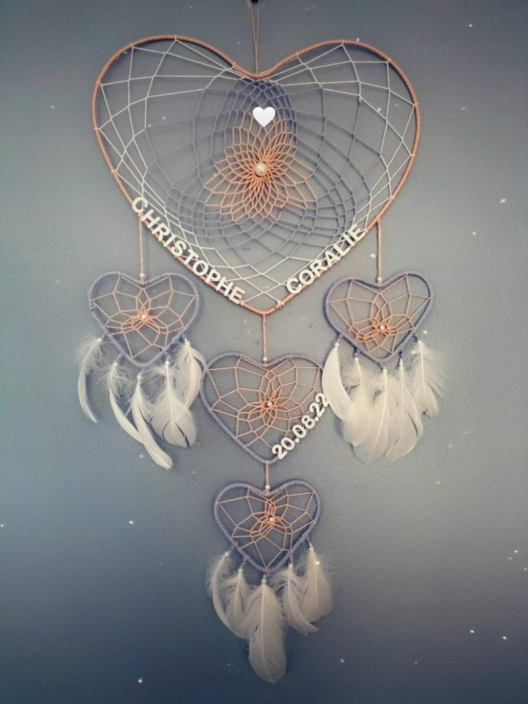 Lavender Blue Pink and White Heart-shaped Dream Catcher - Etsy