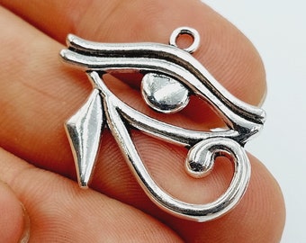 2 ciondoli occhio di Horus in tono argento (occhio pendente egiziano di ra egypt khemet) - G13A