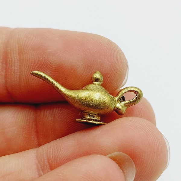 Oil Lamp Miniature Charm - Genie Magical Mini Tea Pot Oila Lamp Pendant wishing make a wish gift - G60