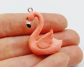 Flamingo Charm Pendant (porte-clés 3 dimensions faisant un oiseau d'eau flottant rose) - G52