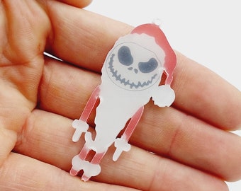 2 Jack Skellington Christmas Charms - (The Nightmare Before Christmas Halloween skellington santa  ) -H5B