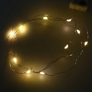 Puppenhaus Miniatur Lichterkette - 1 m oder 2 m - ( Puppenhaus Dekoration Miniatur Led Lichterkette warmweiß) - B14A