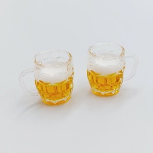 2 breloques miniatures en verre à bière Imitation micro-tasse, pinte d'ornement, accessoires pour maison de poupée, décorations, cadeau, boisson G50B image 5