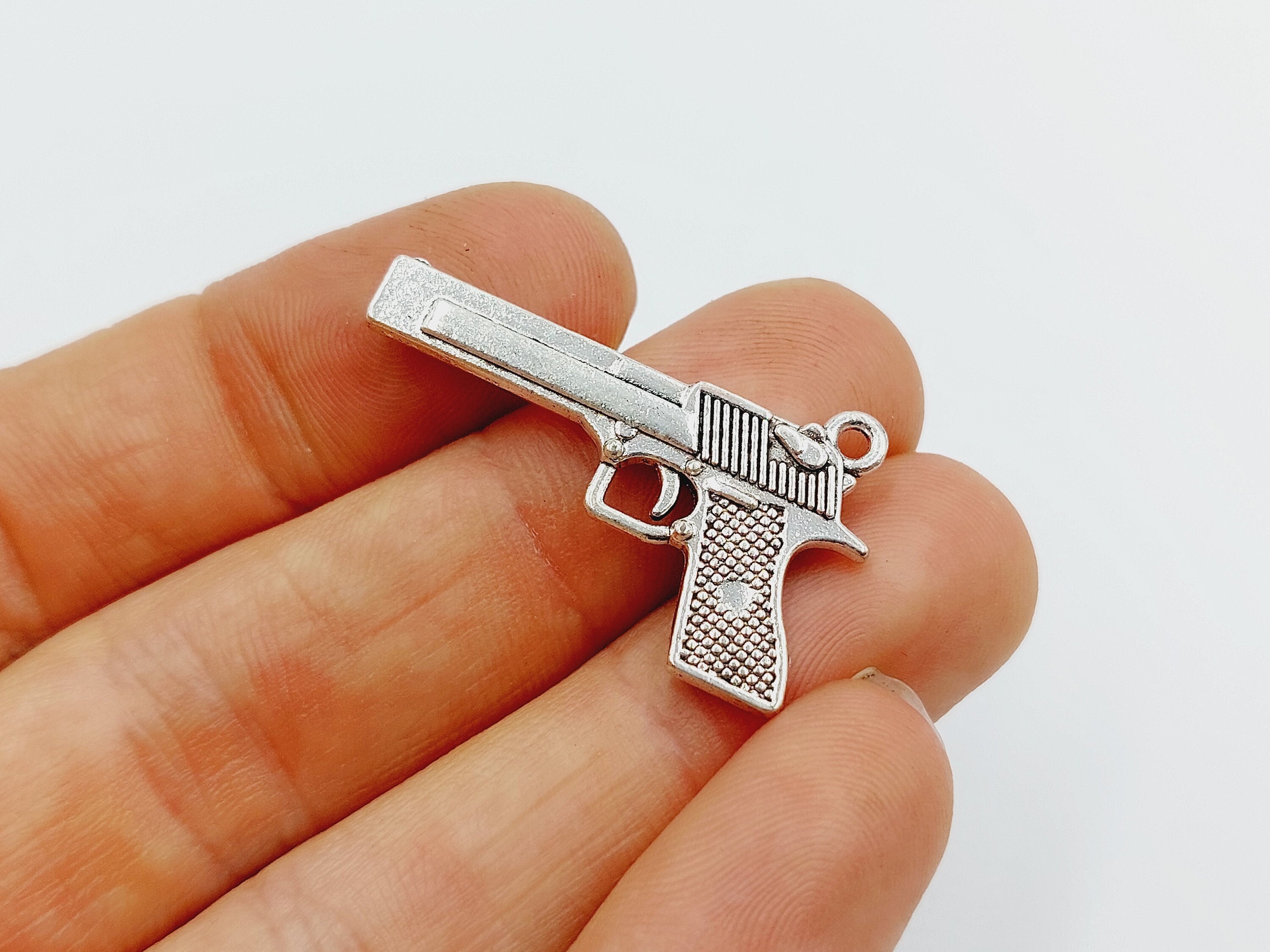 357 Revolver Pistol Weapon Gun Model Metal Keyring Keychain Mini Key Ring  Chain