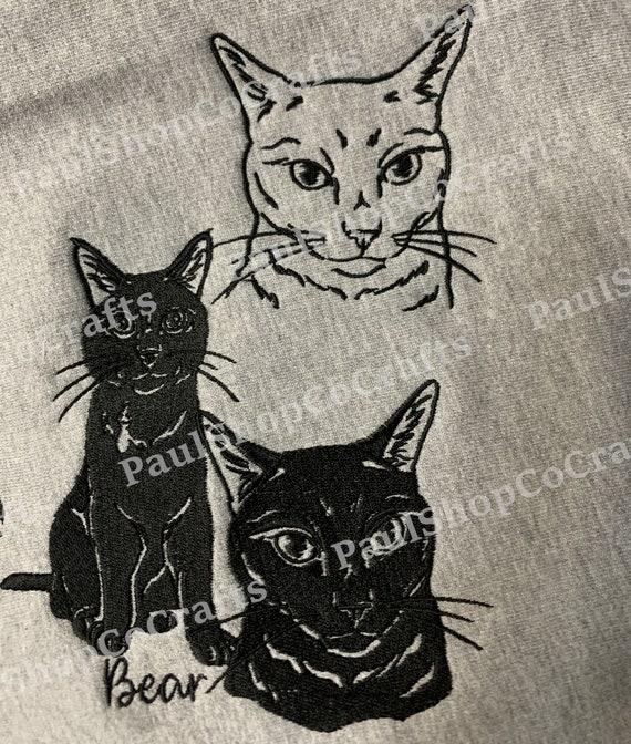 Cat embroidered shirt hotsell