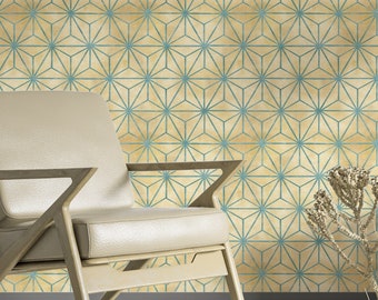 Geometric Art Deco Wallpaper, Modern Art  Wallpaper, Luxury Gold Faux  Wallpaper, Peel and Stick Wallpaper, Removable Wall Mural