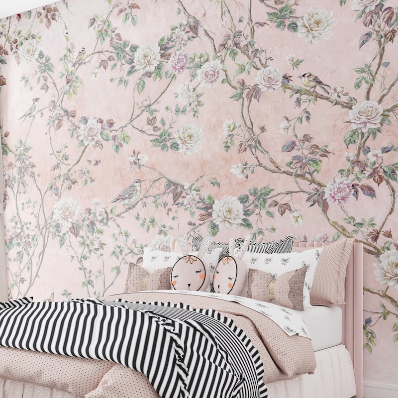 Pink Chinoiserie Wallpaper - Etsy UK