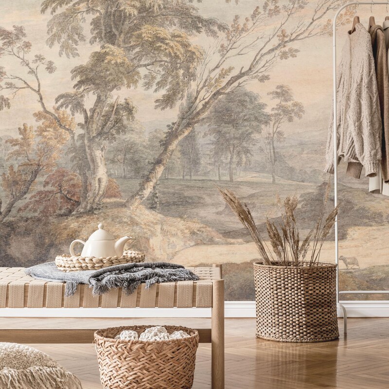 Vintage Landscape Wallpaper - Etsy