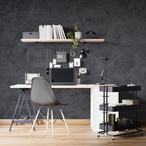 Dark Gray Concrete Wallpaper, Modern Art  Wallpaper, Abstract Concrete Wallpaper, Peel and Stick, Removable Wall Mural, Concrete Texture