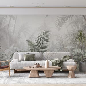 Muted Colors Tropical Wallpaper, Vintage Tropical Wallpaper Mural, Rainforest Wallpaper Botanical Wall Paper, Peel and Stick Wallpaper